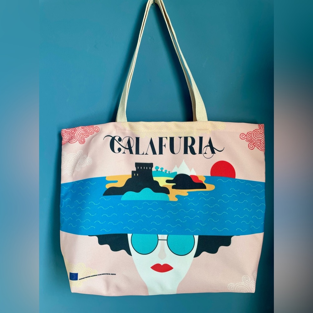 Calafuria Wine Label Tote Bag Limited Edition Lady Puglia 20x15x5 USA